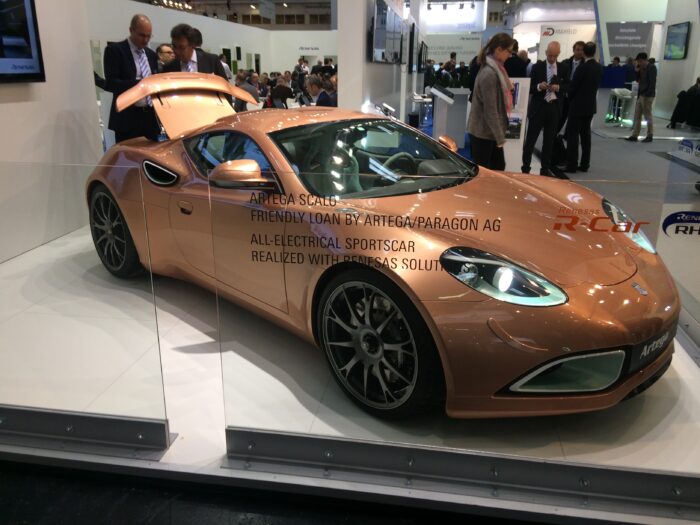 A really cool Artega Saclo all-electric sports car using Renesas solutions